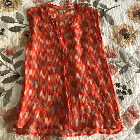 Lucky Brand Sleeveless Button-down Blouse- XS - Picture 1 of 5